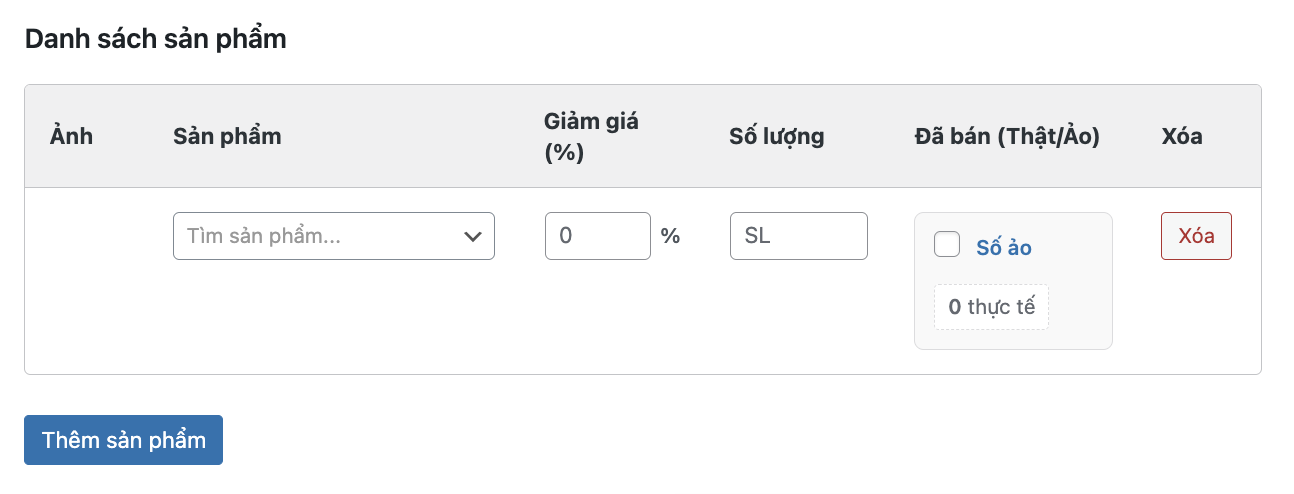 Chi tiết sản phẩm Flash Sale