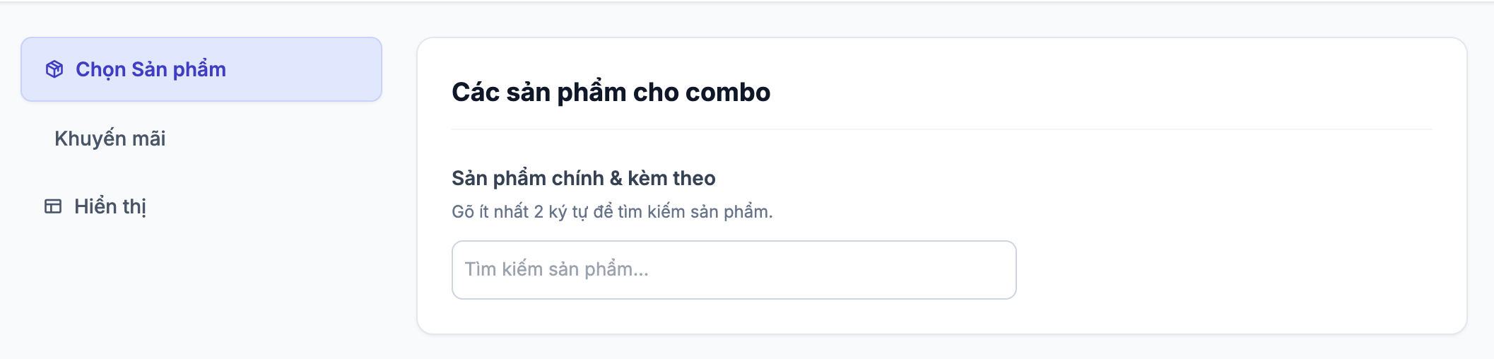Chọn sản phẩm Combo
