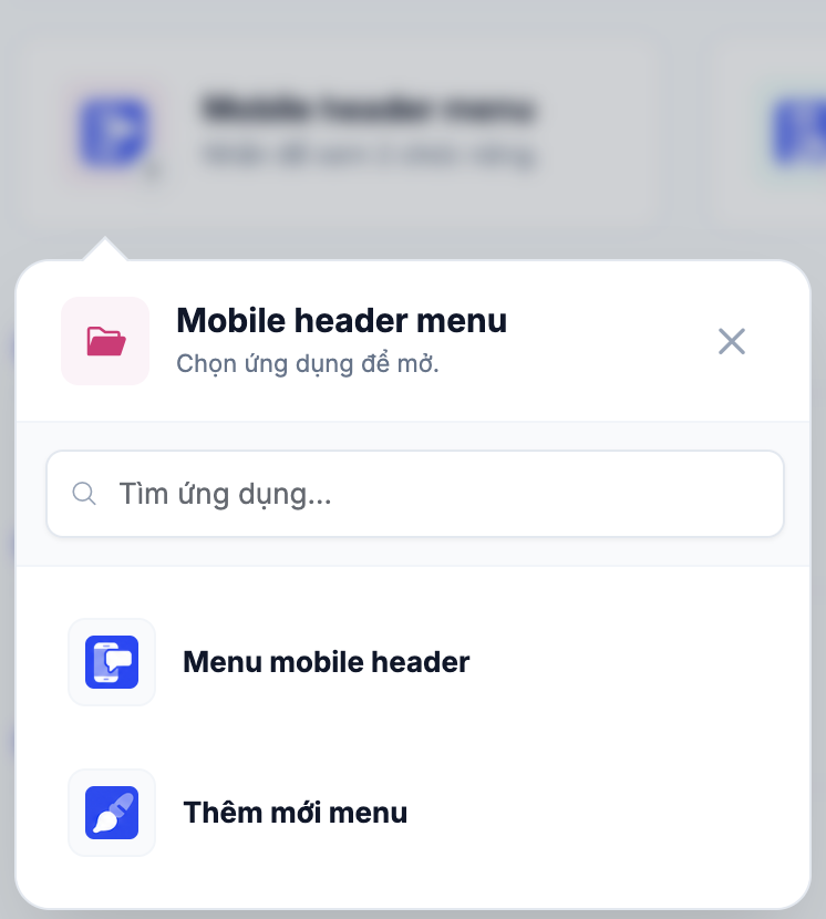 Bước 2: Khởi tạo Menu Mobile mới