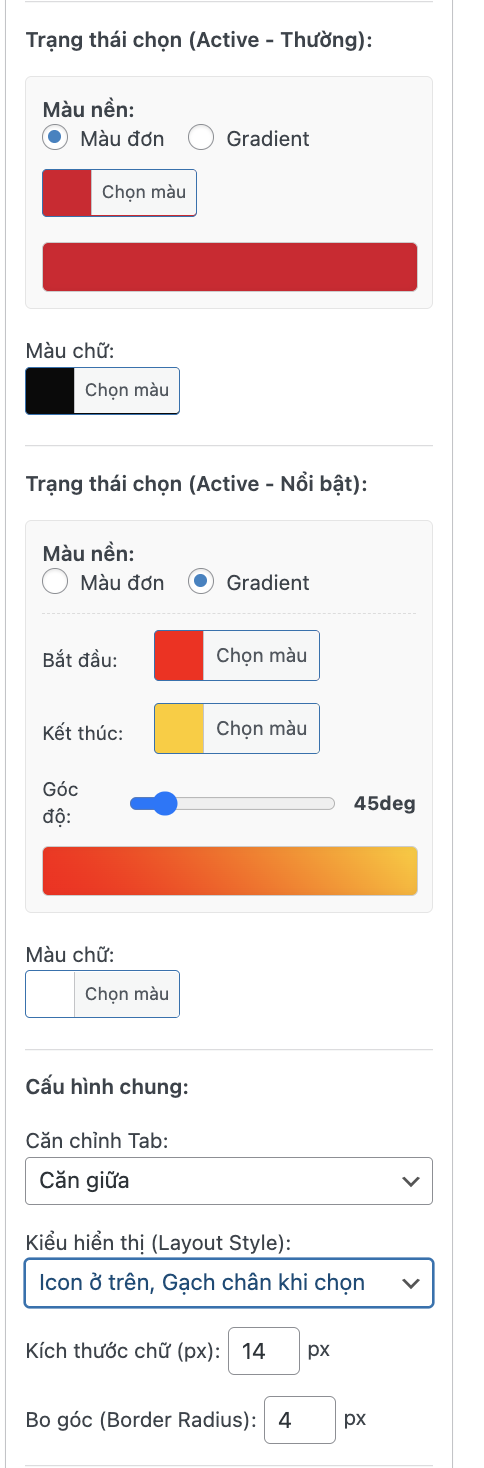 Tuỳ chỉnh giao diện