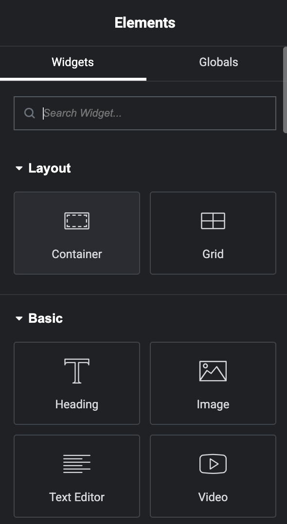 Thành phần Widgets